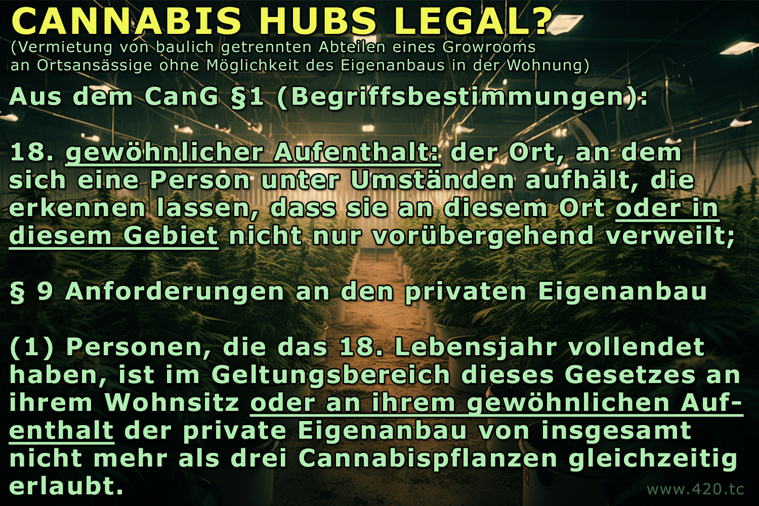 Aufenthaltsort gem. KCanG