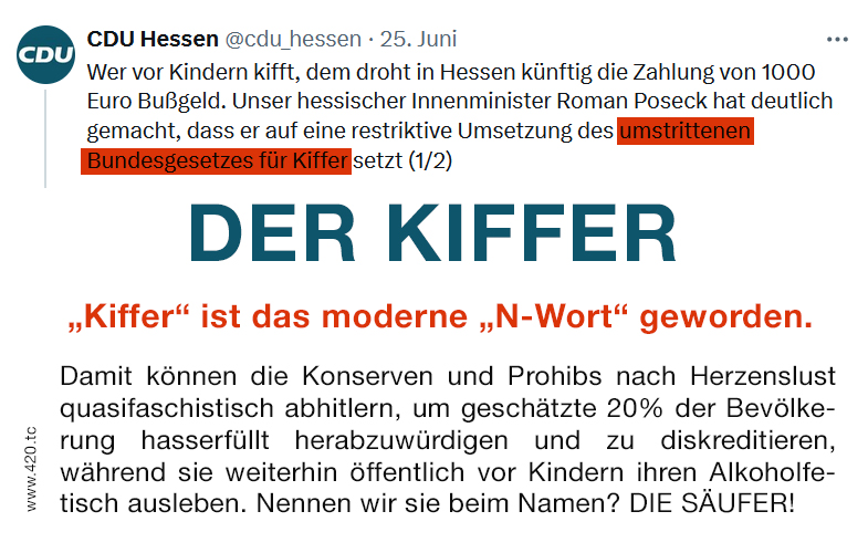 Schimpfwort Kiffer